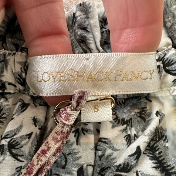 LoveShackFancy Cheyanne Floral Print Bubble Mini Skirt in Warm Grey - Picture 10 of 12